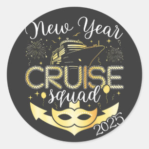 New Year Cruise Squad 2025 Classic Round Sticker