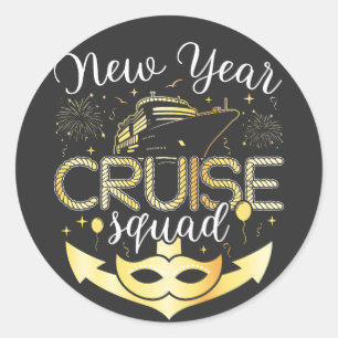 New Year Cruise Squad Classic Round Sticker