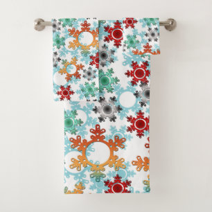 New year decor, christmas, new year, snow bath towel set