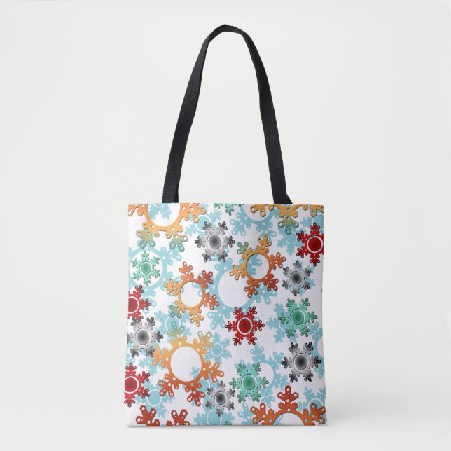 New year decor, christmas, new year, snow tote bag (Front)