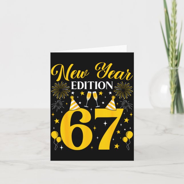 New Year Edition 67 Funny 6 7 Meme New Year 2026 T Card (Front)