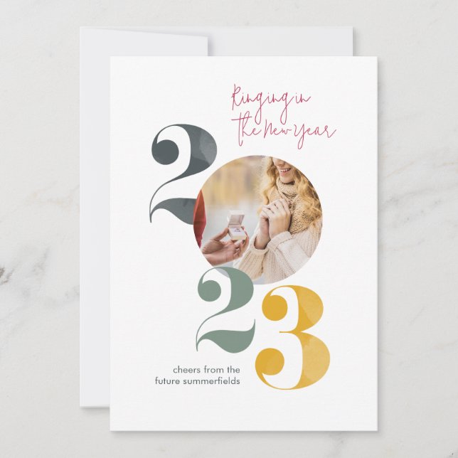 New Year Engagement Photo Announcement Card (Front)