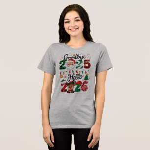 New Year Eve Party Goodbye 2025 Hello 2026 Tri-Blend Shirt