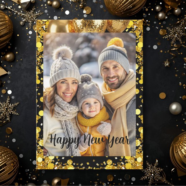 New year Family Photo elegant  typography modern  Holiday Card (Creator Uploaded)