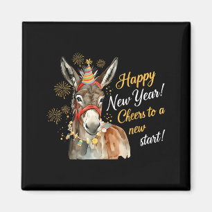 New Year Farm Animal Farmgirl Happy New Year Magnet