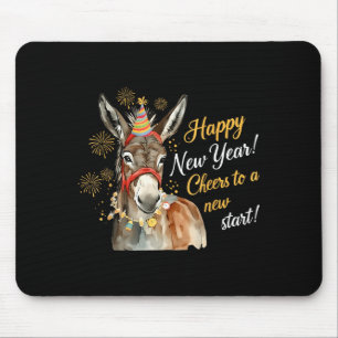 New Year Farm Animal Farmgirl Happy New Year Mouse Mat
