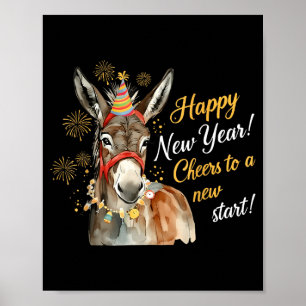 New Year Farm Animal Farmgirl Happy New Year  Poster
