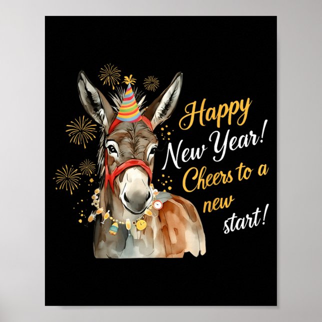 New Year Farm Animal Farmgirl Happy New Year  Poster (Front)
