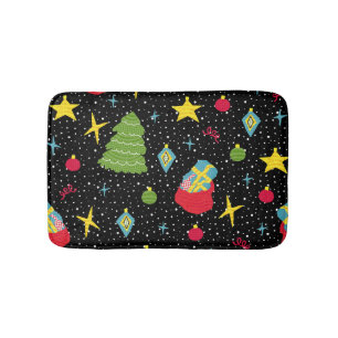 New Year Festive: Colourful Seamless. Bath Mat