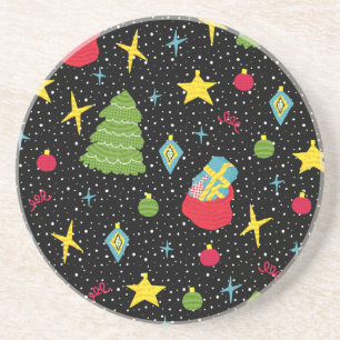 New Year Festive: Colourful Seamless. Coaster