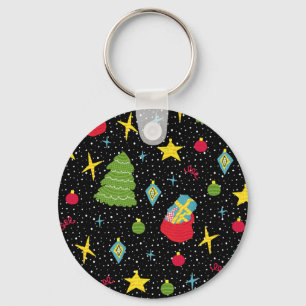 New Year Festive: Colourful Seamless. Key Ring