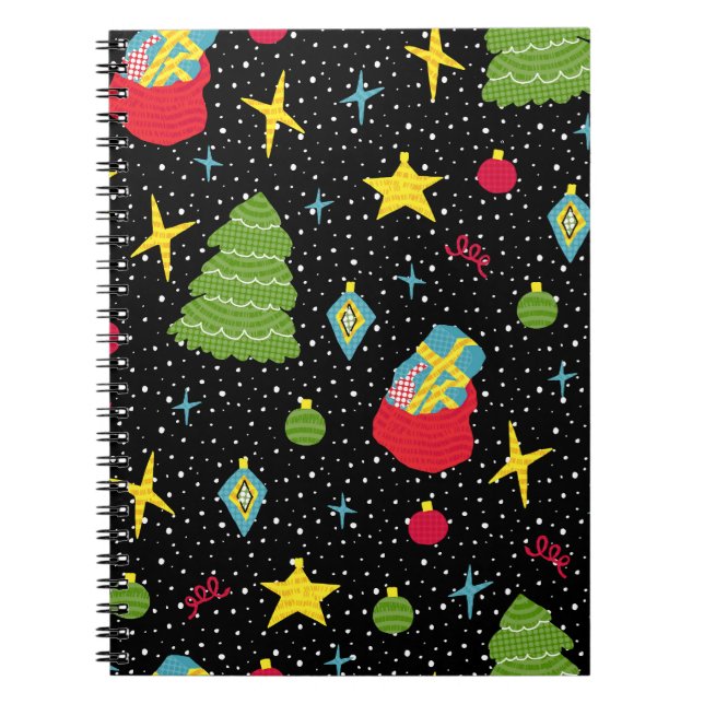 New Year Festive: Colourful Seamless. Notebook (Front)