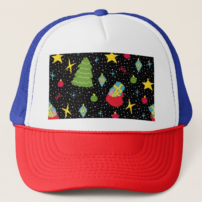 New Year Festive: Colourful Seamless. Trucker Hat (Front)