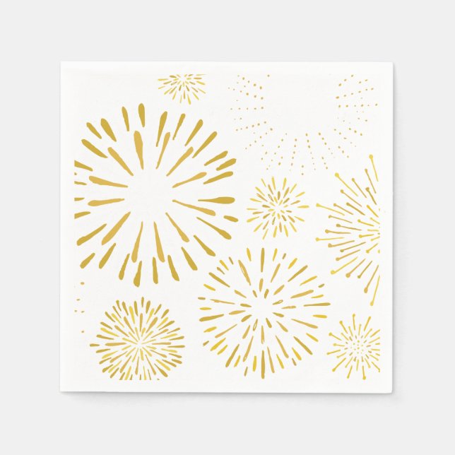 New Year Firework Design Fireworks Art New YearArt Napkin (Front)