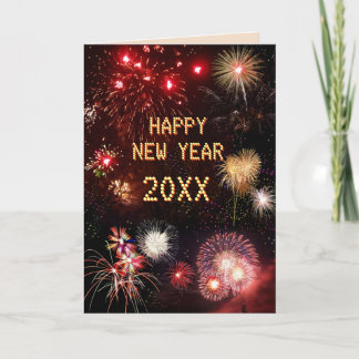 New Year Fireworks (customisable) Holiday Card