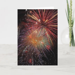 New Year Fireworks Sparkles Holiday Card