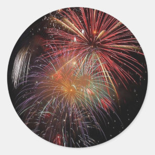 New Year Fireworks Sparkles Square Sticker