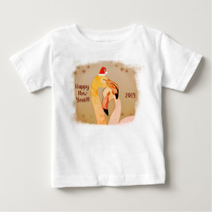 New Year Flamingo Birds  -Shirt Baby T-Shirt