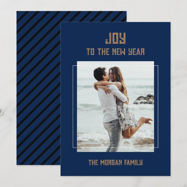 New Year Flat Holiday Card (Front/Back)