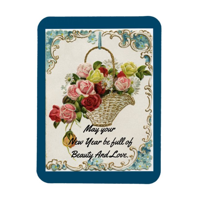 New Year Floral Flexible Magnet (Vertical)