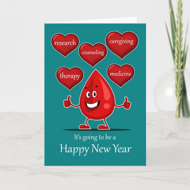 New Year for Medical Healthcare Staff, Haemophilia Card (Front)