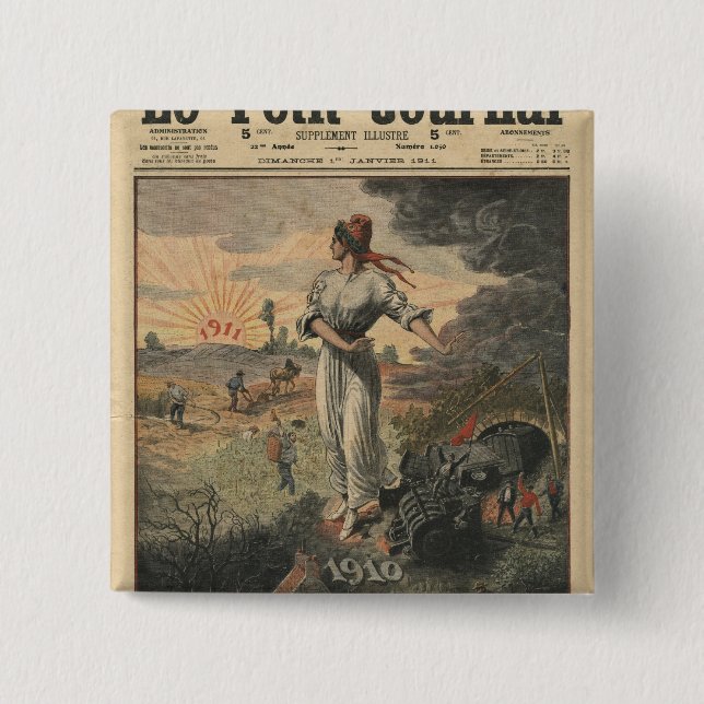 New Year, France hopes for better days 15 Cm Square Badge (Front)