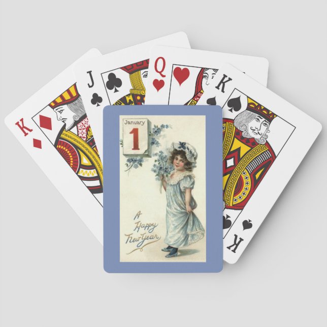New Year Girl Playing Cards (Back)