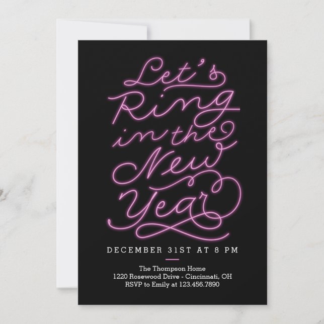 New Year Glow New Year's Eve Party Invitation (Front)