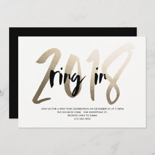 New Year Gold Foil Party Invitation