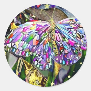 New Year Gold Leaf Butterly, stickers