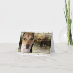 New Year - Golden Elegance - Jack Russell Holiday Card