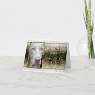 New Year - Golden Elegance - Weimeraner Holiday Card