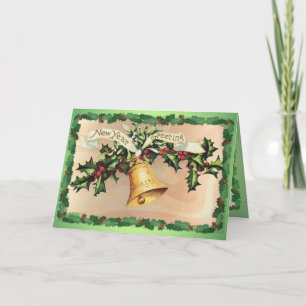 NEW YEAR GREETINGS by SHARON SHARPE Holiday Card