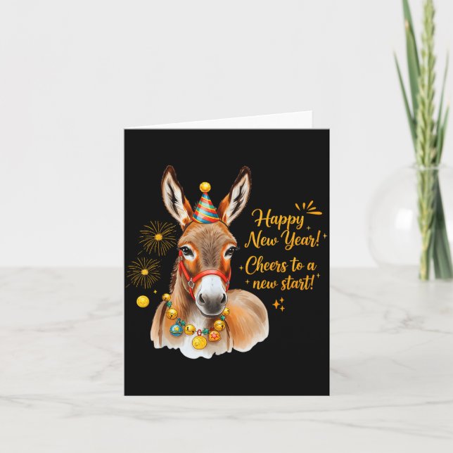 New Year Happy New Year Farmgirl Farm Animal  Card (Front)