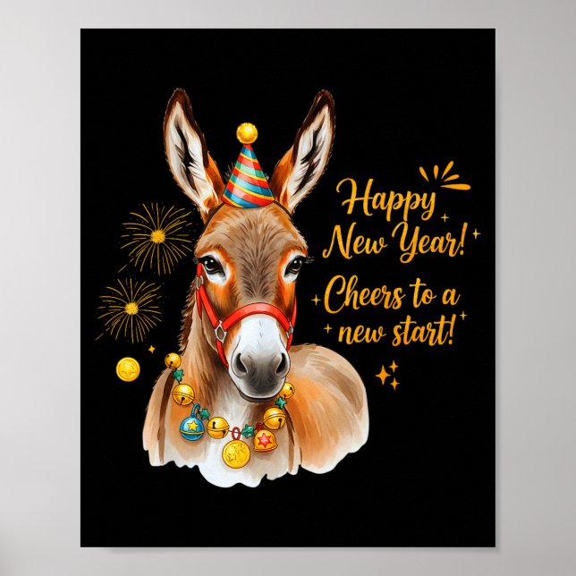 New Year Happy New Year Farmgirl Farm Animal  Poster (Front)