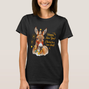 New Year Happy New Year Farmgirl Farm Animal  T-Shirt