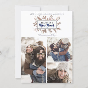 New Year Holiday   Botanical   Photo Card