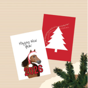 New Year horse Card
