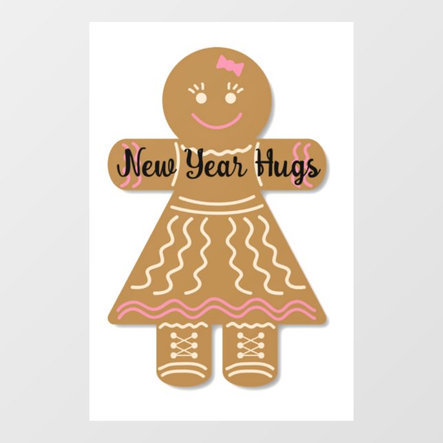 New Year Hugs Window Cling (Sheet)