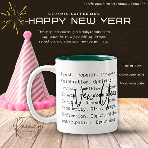 New Year Inspirational Feelings Two-Tone Mug