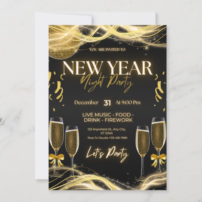 new year invitation cards (Front)