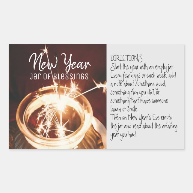 New Year Jar of Blessings Stickers (Front)