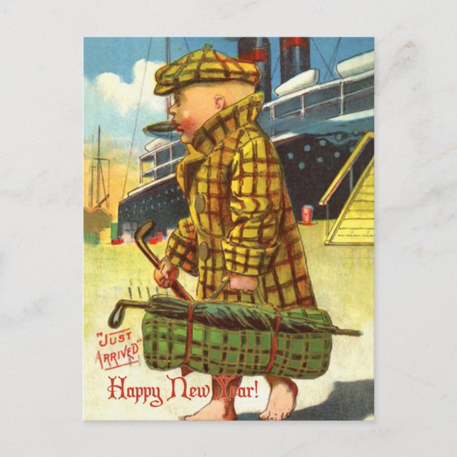 New Year Just Arrived Postcard (Front)