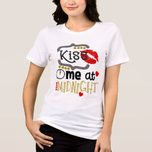 New Year Kiss Me At Midnight Modern Tri-Blend Shirt