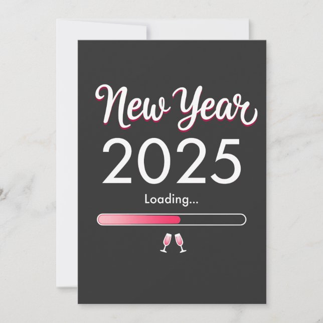 New Year Loading 2025 Happy New Year Xmas  Invitation (Front)
