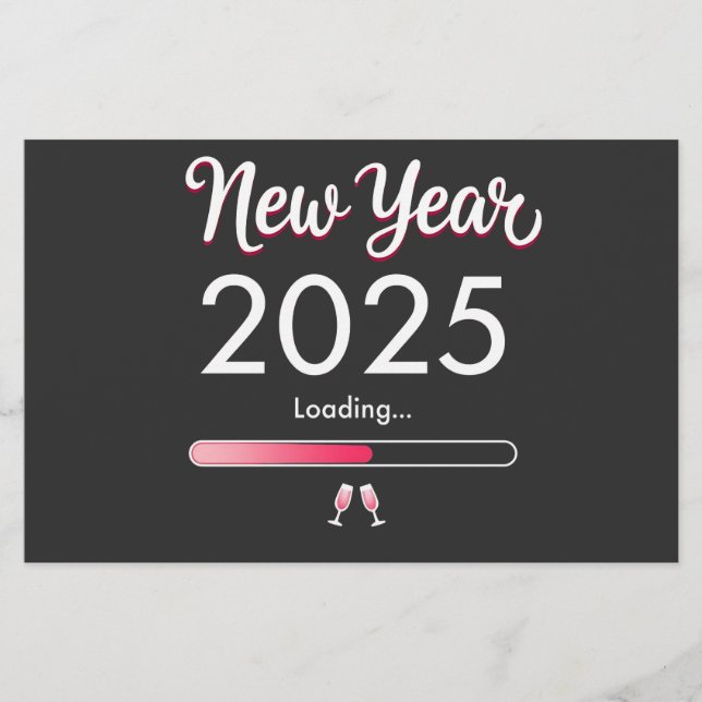 New Year Loading 2025 Happy New Year Xmas  Stationery (Front)