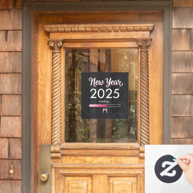 New Year Loading 2025 Happy New Year Xmas  Window Cling (Home Door)