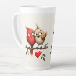 New Year, Love, Birds Latte Mug