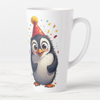New year, love, birds, penguins latte mug
