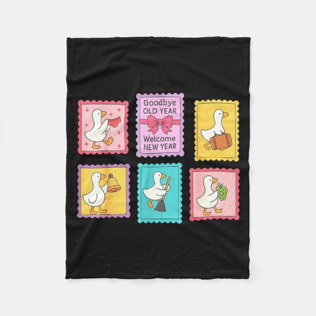 New Year Matching Welcome New Year Midnight Funny  Fleece Blanket (Front)